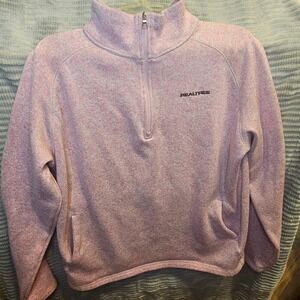 Realtree Pink Speckled Quarter-Zip Fleece Pullover Sweatshirt with Pockets Sz IX